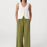ROWIE - Tia Palazzo Pants - Palm Green