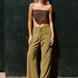 ROWIE - Tia Palazzo Pants - Palm Green