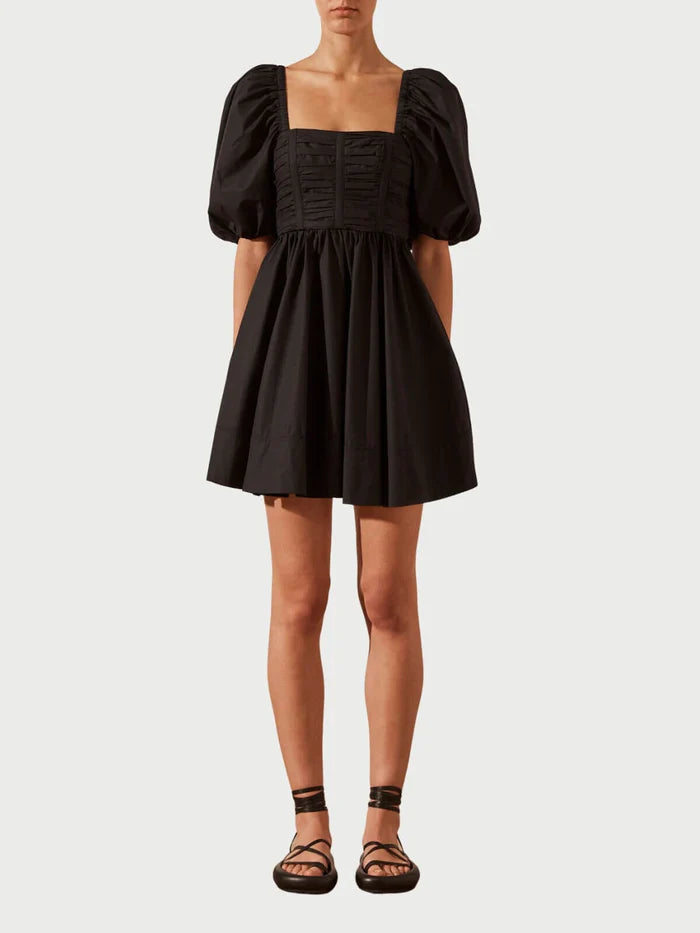 Shona Joy - Mareva Ruched Panel Mini Dress - Black