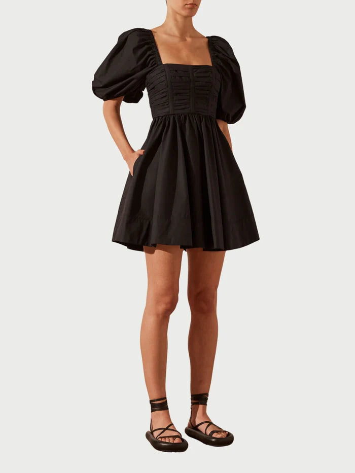 Shona Joy - Ruched Panel Mini Dress - Black