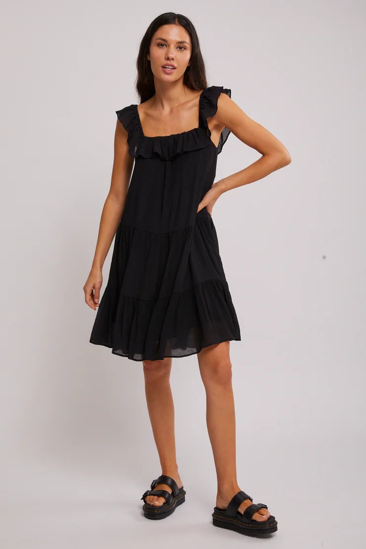 Mink Pink - Thandie Frill Mini Dress - Black