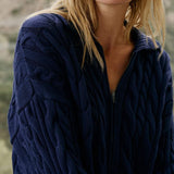 INDI & COLD - Chaqueta Cable Knit - Marino