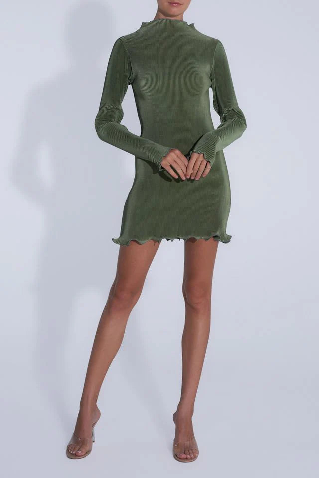 L'IDEE - Silencio Long Sleeve Mini - Moss Gigi Belle Boutique L'IDEE - Silencio Long Sleeve Mini - Moss Gigi Belle Boutique
