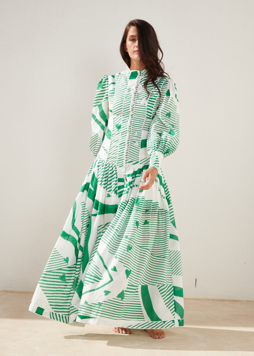 Mackenzie Mode - Button Me Up Maxi - Green with Envy