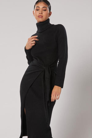Winona - Santol Knit Dress ( Black )