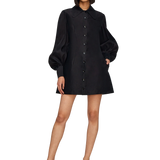 LEO LIN - The Fields Linen Mini Dress - Black