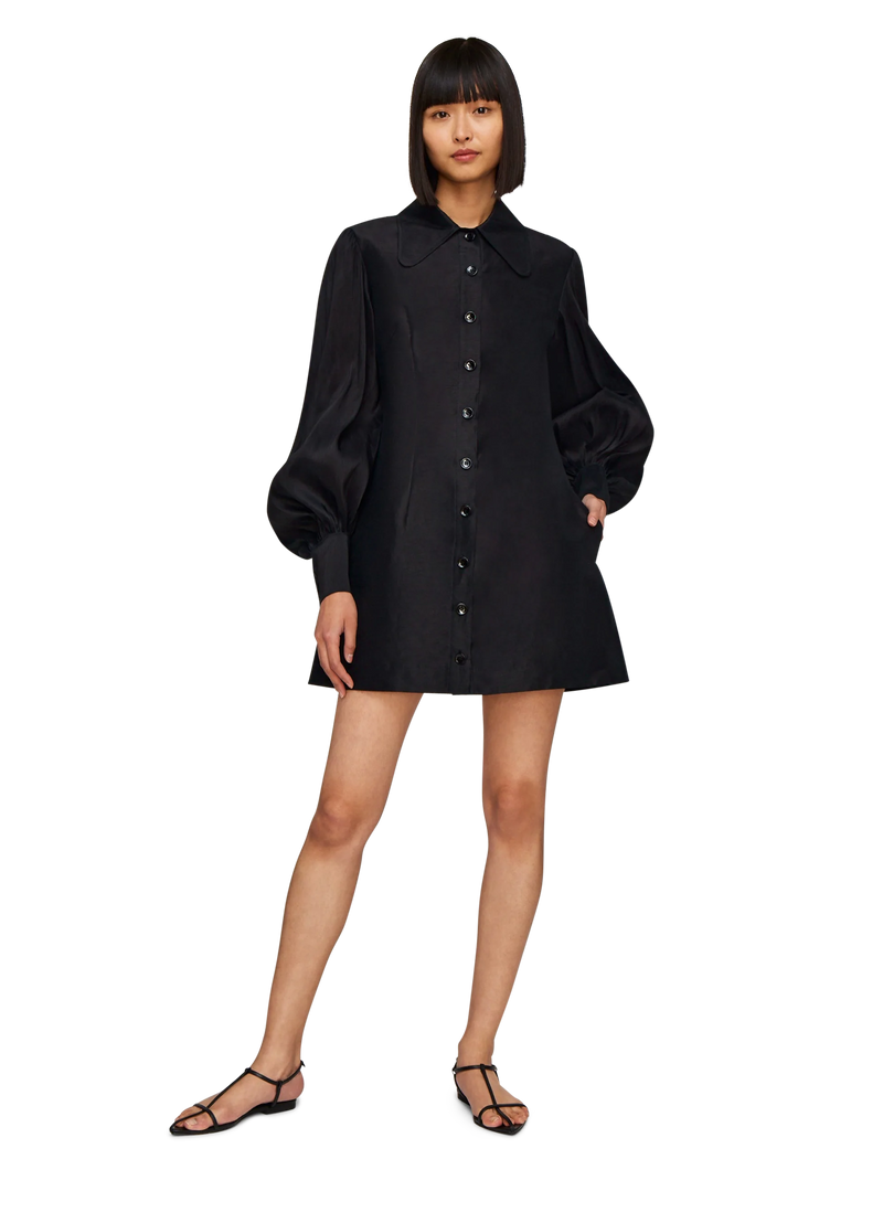 Leo Lin - The Fields Linen Mini Dress - Black