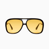 VALLEY EYEWEAR - Bang - Gloss Black / Gold Metal Trim / Orange Lens
