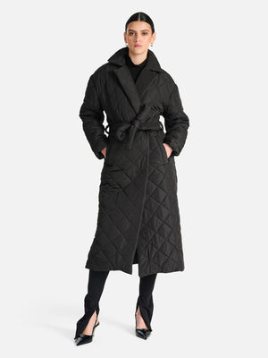 Ena Pelly - Mia Longline Quilted Jacket - Black