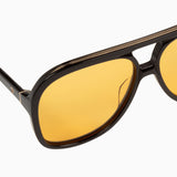 VALLEY EYEWEAR - Bang - Gloss Black / Gold Metal Trim / Orange Lens
