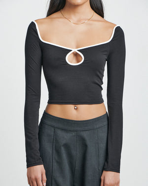 Bare By Charlie Holiday - The Cut Out Long Sleeve Top - Black