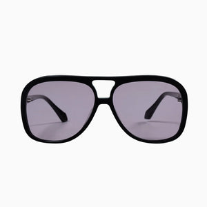 Valley Eyewear - Bang - Gloss Black - Matte Black Metal Trim - Violet Lens