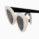 VALLEY EYEWEAR - Bones - Cream Face Black Temples w/ Silver Metal Trim/ Black Lens