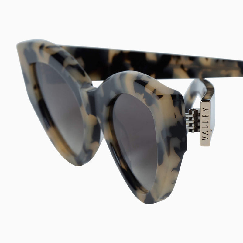 Valley Eyewear - Bones - Fawn Tort / Gold Metal Trim / Black Lens