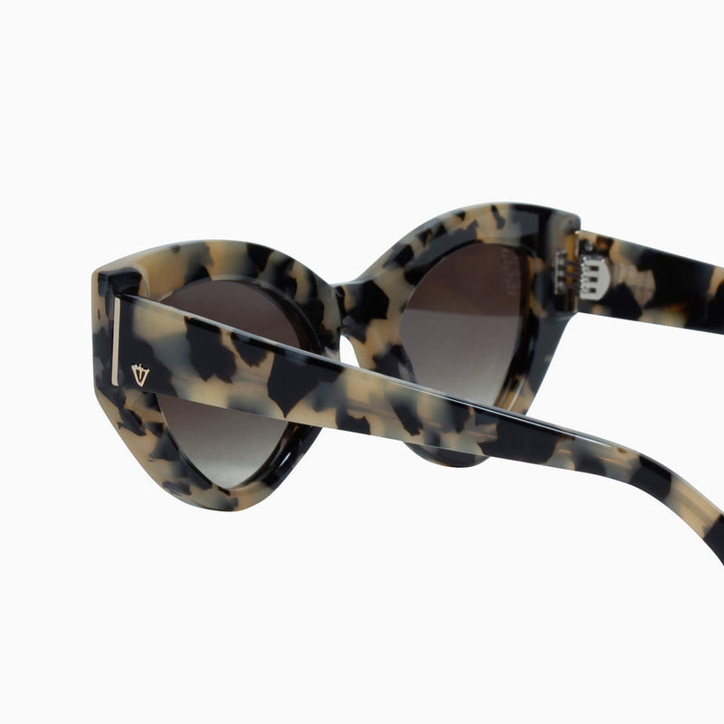 Valley Eyewear - Bones - Fawn Tort / Gold Metal Trim / Black Lens