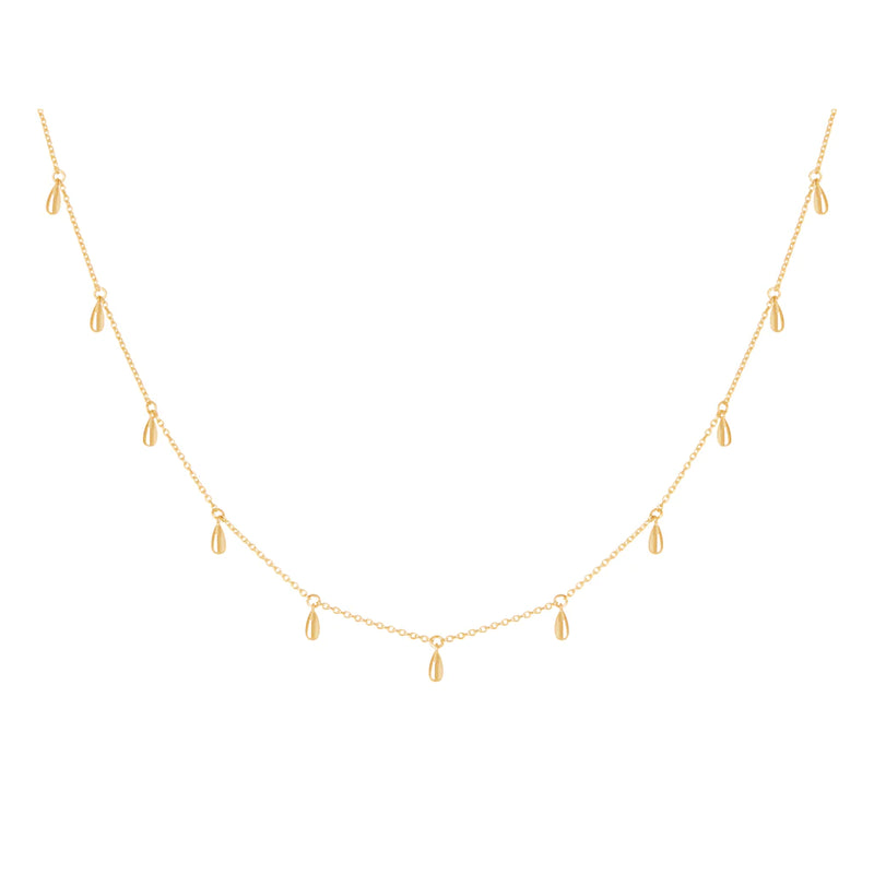 Mukani - Tear Drop Choker Necklace - 18kt Gold Plate