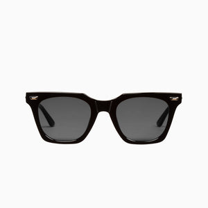Valley Eyewear - Prisoner - Gloss Black / Silver Metal Trim / Black Lens