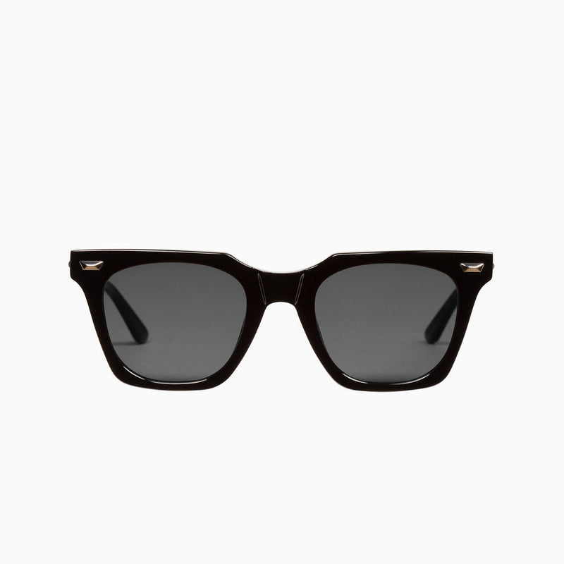 Valley Eyewear - Prisoner - Gloss Black / Silver Metal Trim / Black Lens