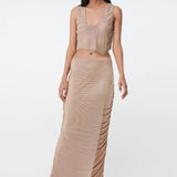 SUBOO - Dali Assymetric Hem Cropped Tank - Nude