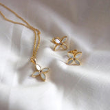 MURKANI - Desert Flower - Small Mother of Pearl Earrings | Gold