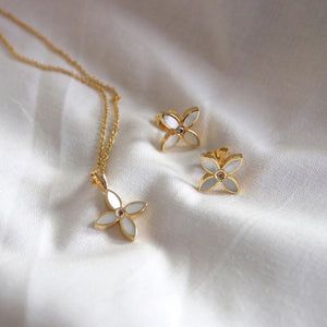 Murkani - Small Mother of Pearl Earrings - Gold