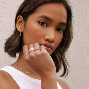 Murkani - Tear Drop White Topaz Hoops - Silver