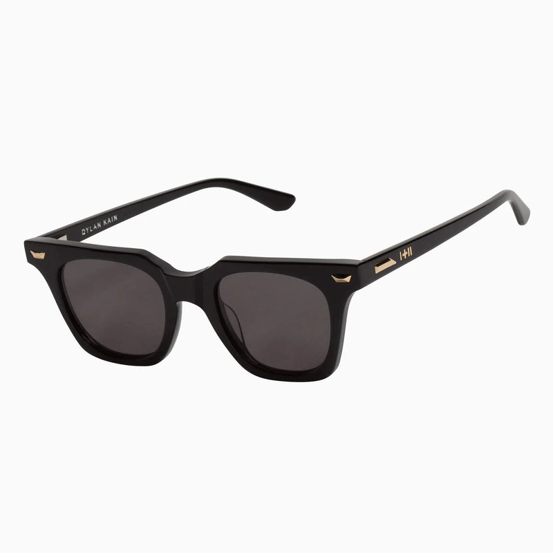 Valley Eyewear - Dylan Kain - Gloss Black w/ 24k Gold Metal Trim / Black Lens