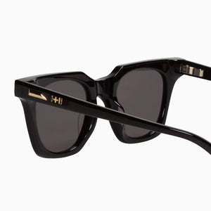 Valley Eyewear - Dylan Kain - Gloss Black w/ 24k Gold Metal Trim / Black Lens