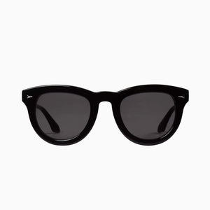 Valley Eyewear - Gripp - Gloss Black / Silver Metal Trim / Black Lens