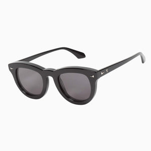 Valley Eyewear - Gripp - Gloss Black / Silver Metal Trim / Black Lens