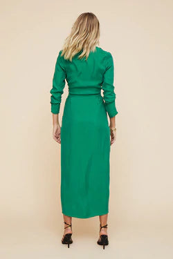 Suboo - Grace Low Front Wrap Midi Dress - Green