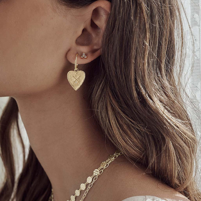 Murkani - Heart Earrings - Gold