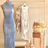 L'IDÉE - Soiree Moss Gown - Sky Blue