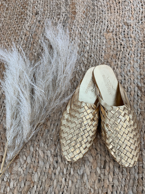 Aurum Woven Mules