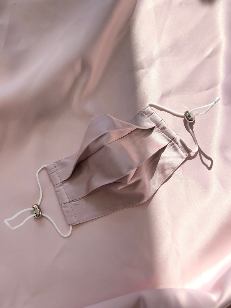 Mulberry Silk Pleated Face Mask - Blush