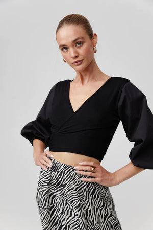 Kinney - Juliet Wrap Top - Black