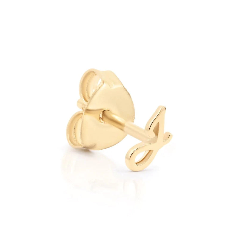 By Charlotte - 14k Gold letter Single Earring "J"