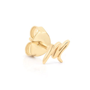 By Charlotte - 14k Gold Love Letter Earring "M"