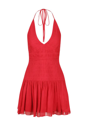 Shona Joy - Marquis  Halter Mini Dress - Roma Red