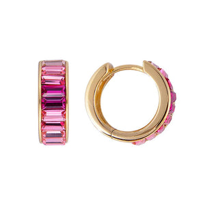 Fairley - Pink Ombre Midi Hoops (Gold Plated)