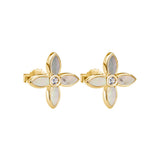 MURKANI - Desert Flower - Small Mother of Pearl Earrings | Gold