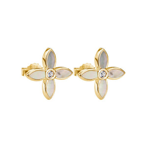 Murkani - Small Mother of Pearl Earrings - Gold