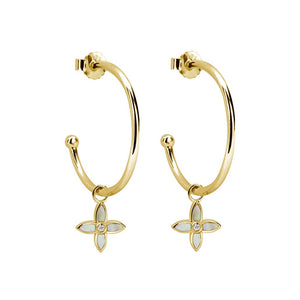Murkani - Medium Clover Hoops - Gold