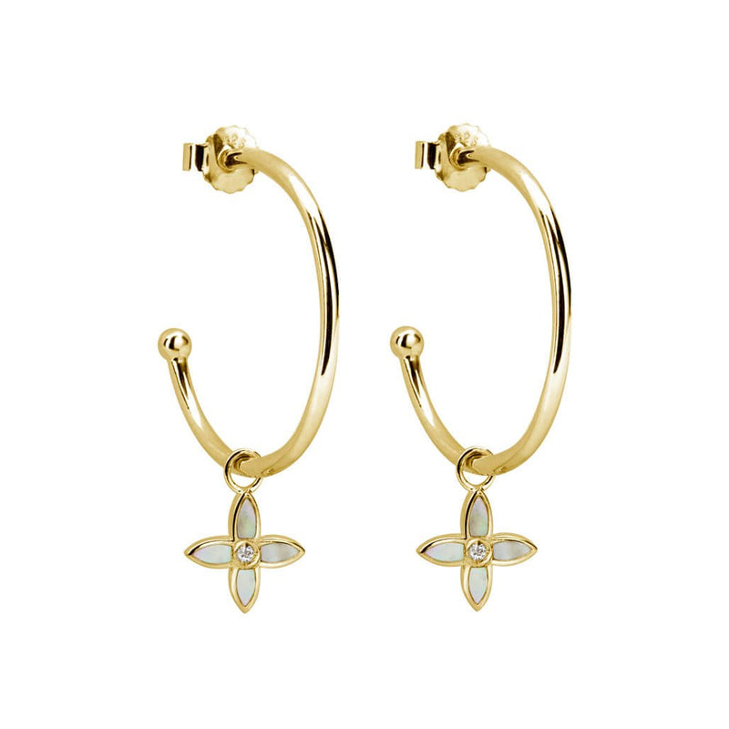 Murkani - Medium Clover Hoops - Gold