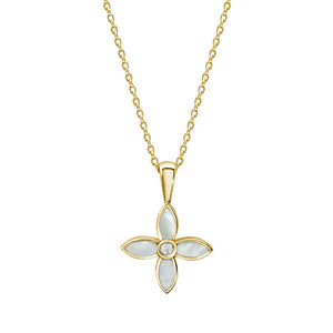 Murkani - Floral Mother of Pearl Necklace - Gold