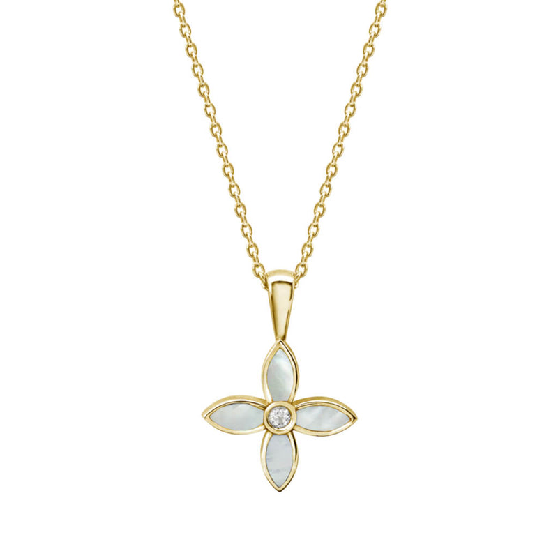 Murkani - Floral Mother of Pearl Necklace - Gold