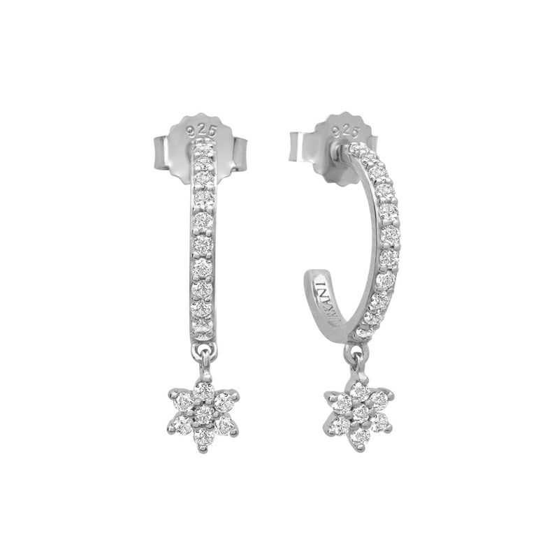 Murkani - Star Drop White Topaz Hoops - Sterling Silver