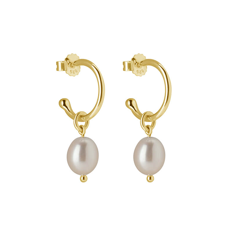 Murkani - Petites Pearl Hoops - Gold