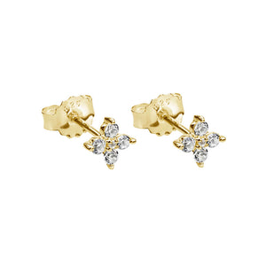 Murkani - Clover Studs - White Topaz - Gold