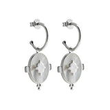MURKANI - Temple Moon Mother of Pearl Earrings | Silver